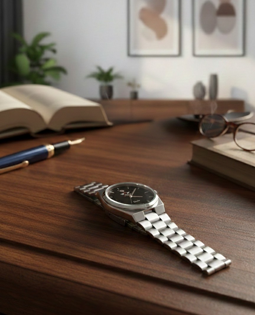 Black Classic Analog Wristwatch