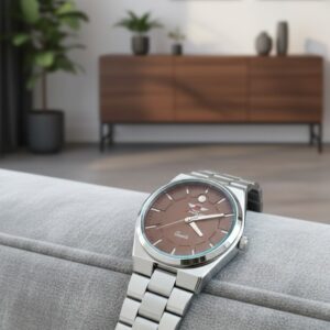 Classic Analog Wristwatch Brown Dial