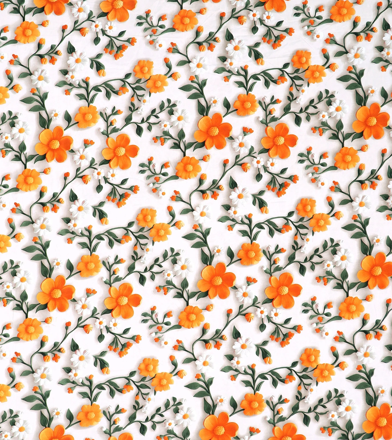 Sun Flower Cotton King Fitted (Elastic) 7D Digital 1 Bedsheet with 2 Pillow Covers