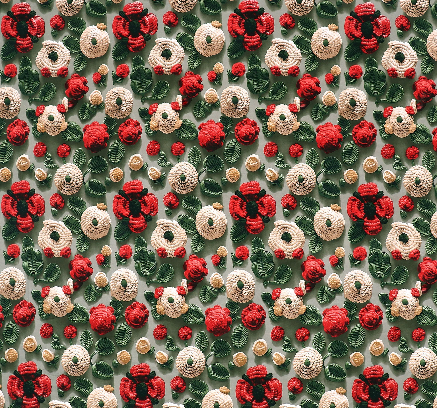 Premium Red Goli Cotton King Fitted (Elastic) 7D Digital 1 Bedsheet with 2 Pillow Covers