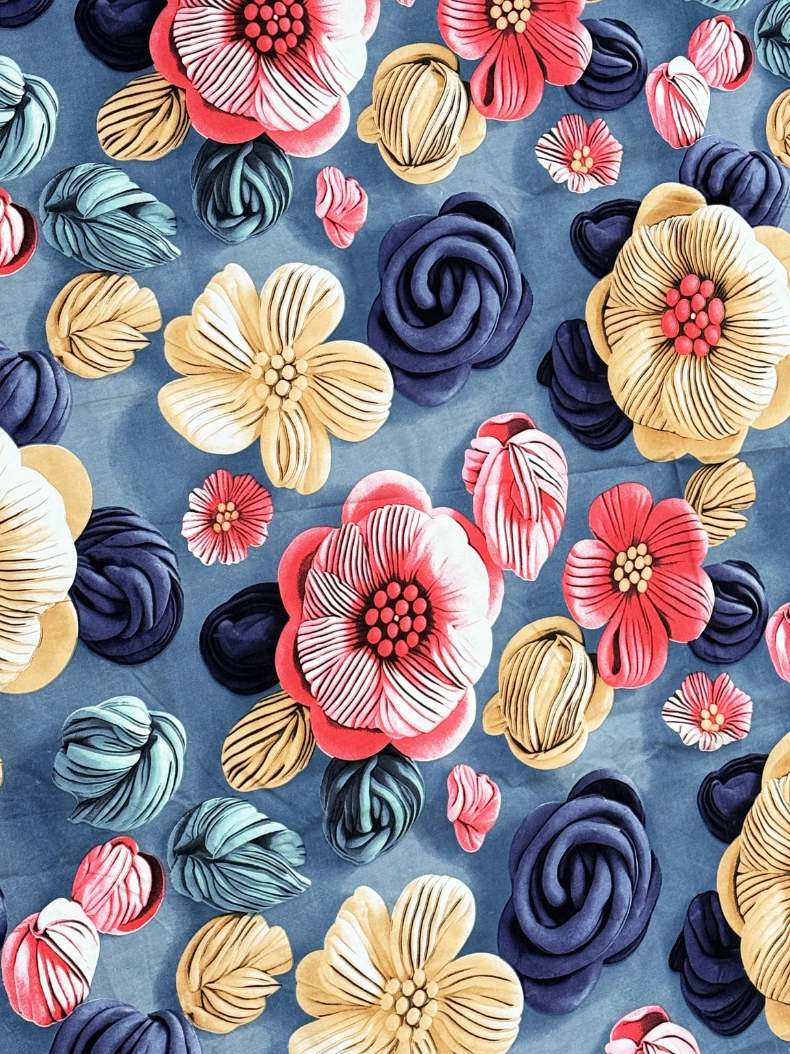 Premium Purple Cotton King Fitted (Elastic) 7D Digital 1 Bedsheet with 2 Pillow Covers