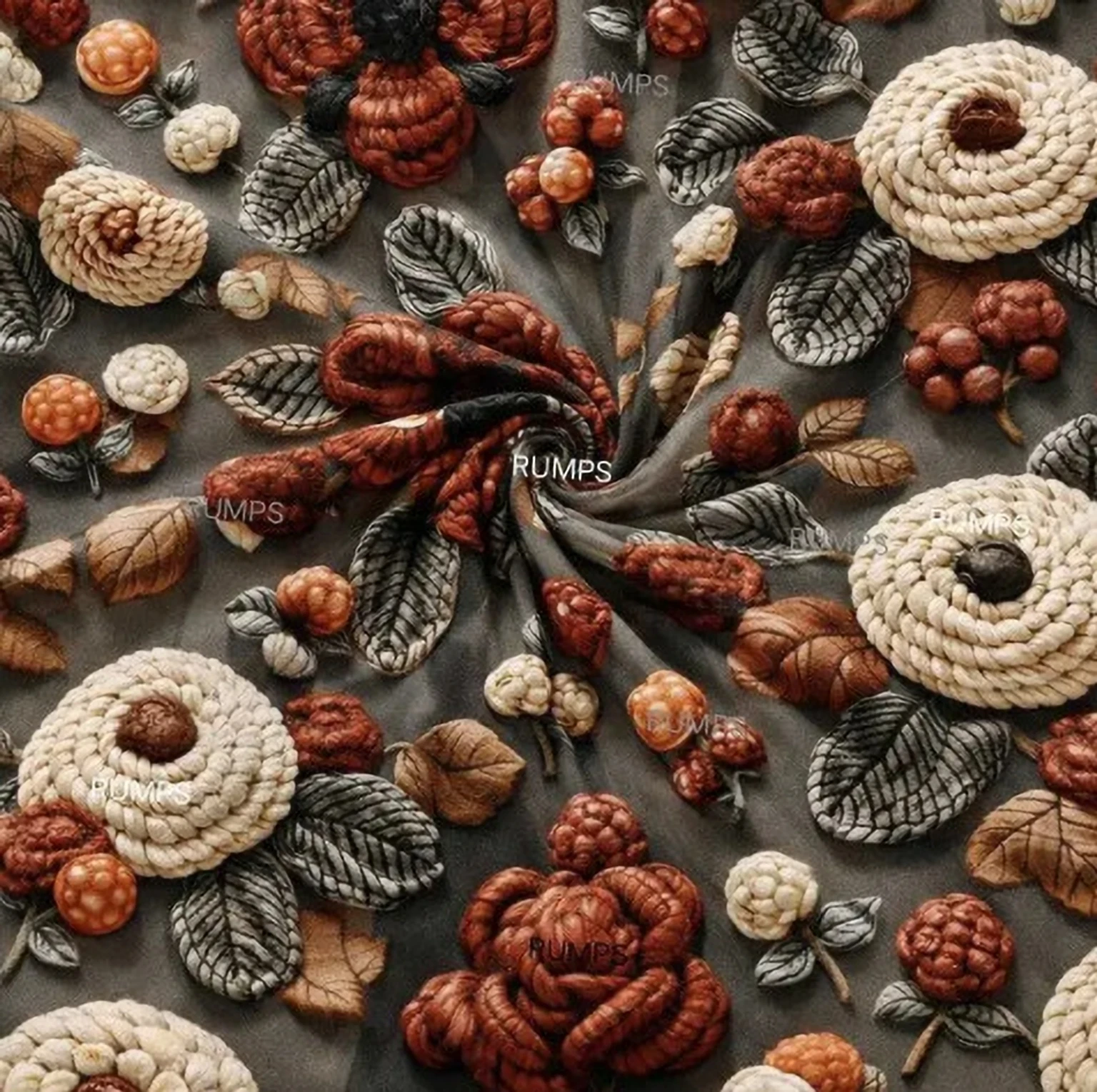 Premium Brown Coffee Cotton King Fitted (Elastic) 7D Digital 1 Bedsheet with 2 Pillow Covers