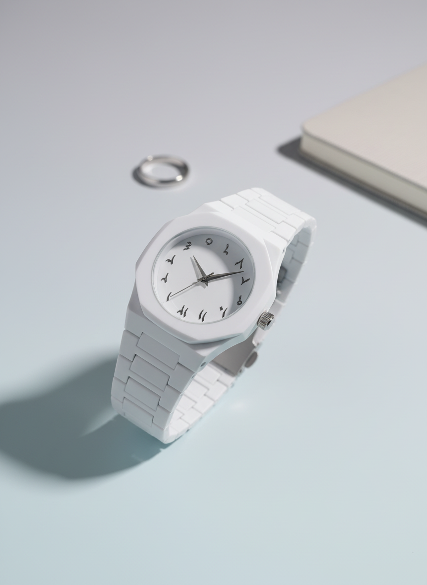 White Arabic Style Watch